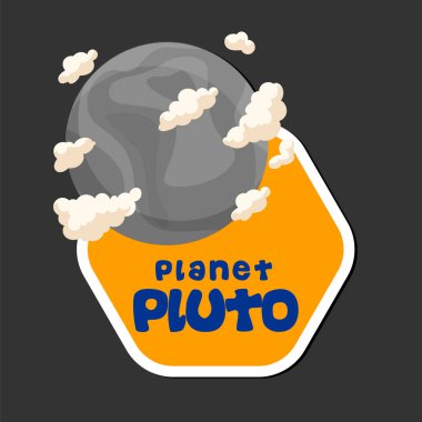 Gezegen Plüton tasarım altıgen çerçeve arka plan vektör görüntü