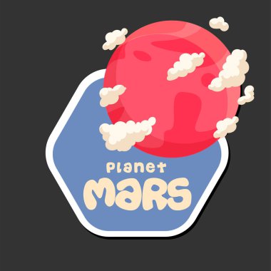 Mars gezegeni altıgen çerçeve arka plan vektör resim tasarım