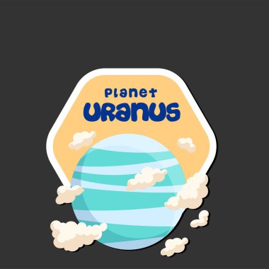 Gezegeni Uranüs tasarım altıgen çerçeve arka plan vektör görüntü