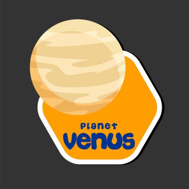 Gezegen Venüs tasarım altıgen çerçeve arka plan vektör görüntü