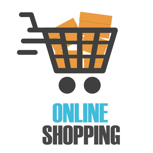 Carta Dello Shopping Online Design Sfondo Bianco Immagine Vettoriale Grafiche Vettoriali