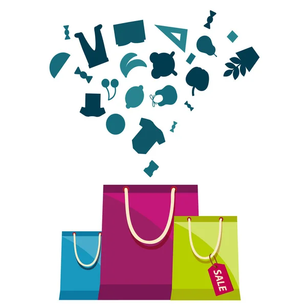 Venda Etiqueta Sacos Compras Conceito Fundo Vector Imagem Ilustrações De Stock Royalty-Free