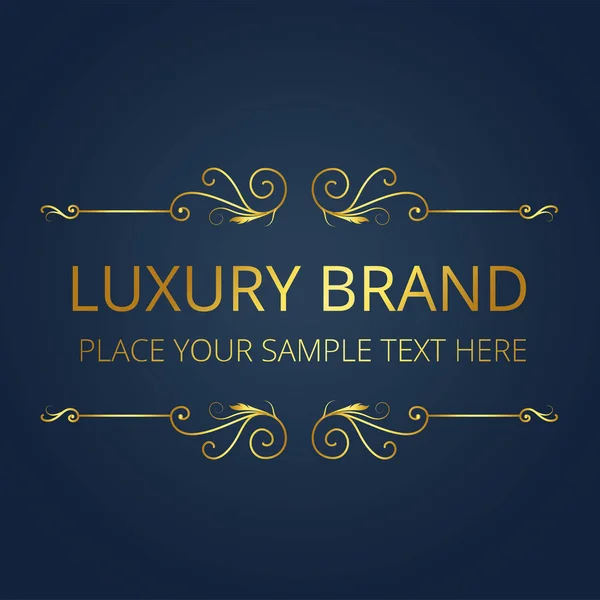 Luxury Brand Gold Text Wing Design Vector Image