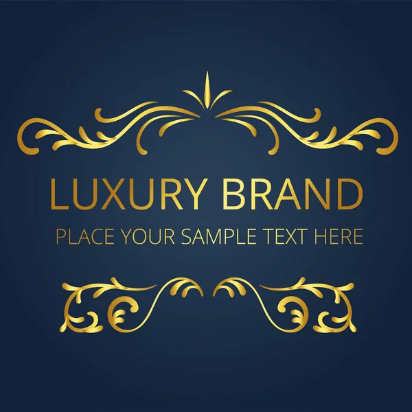 Luxury Brand Gold Text Template Vine Design Vector Image