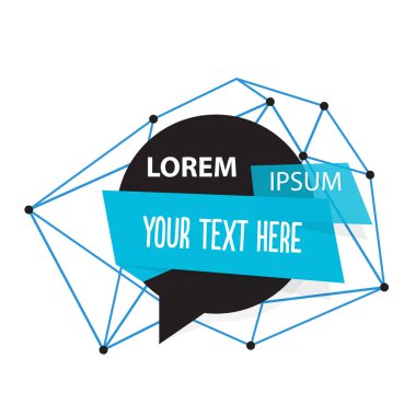 Modern afiş konuşma balonu mavi geometri tasarım vektör görüntü