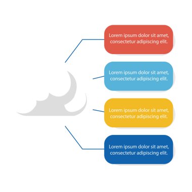 Infographic bulut tasarım dört şablon arka plan vektör görüntü