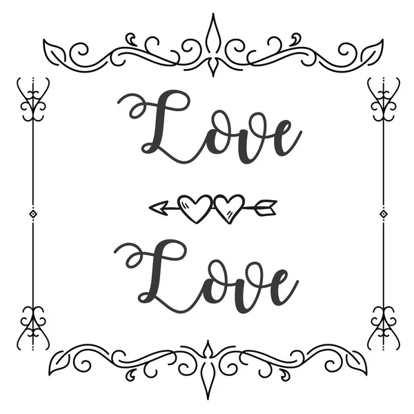 Love Love Abstract Design Vierkantpoot Frame Witte Achtergrond Vector Image — Stockvector
