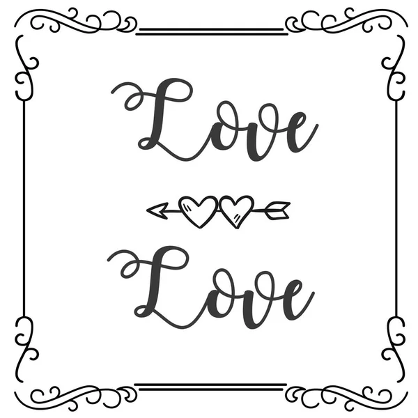 Love Love Abstract Hart Pijl Vierkant Frame Achtergrondafbeelding Vector — Stockvector