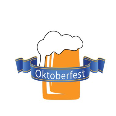 Oktoberfest Blue Ribbon bira kupa arka plan vektör görüntü