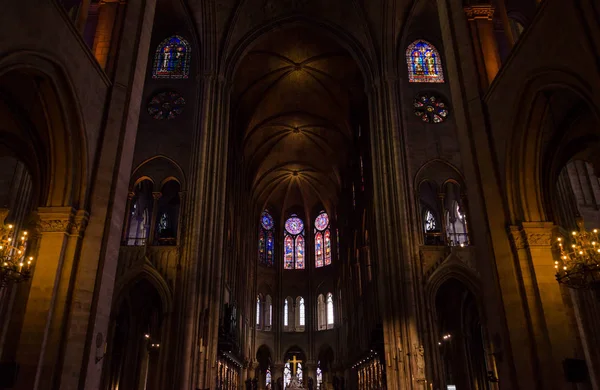 Interior Cathdrale Notre Dame Paris Catedral Século Xiii — Fotografia de Stock