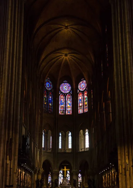 Interior Cathdrale Notre Dame Paris Catedral Século Xiii — Fotografia de Stock
