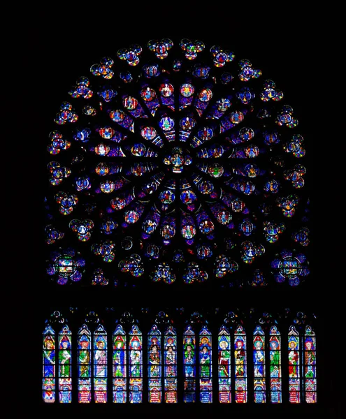 Interiér Cathdrale Notre Dame Paris Století Katedrála — Stock fotografie