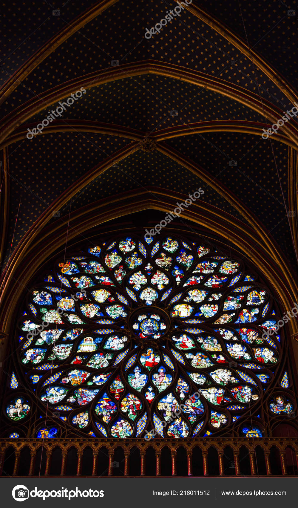 Interior 13th Century Gothic Chapel Sainte Chapelle Paris