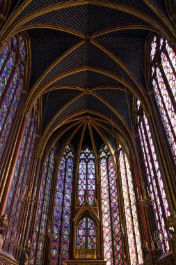 13. yüzyıl Gotik Şapel Sainte-Chapelle, Paris iç
