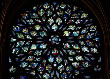13. yüzyıl Gotik Şapel Sainte-Chapelle, Paris iç