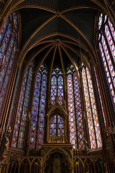 13. yüzyıl Gotik Şapel Sainte-Chapelle, Paris iç