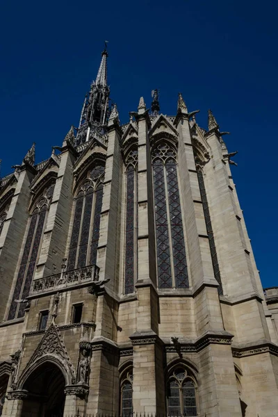 Vitraux Remarquables Scènes Bibliques Orné Xiiie Siècle Chapelle Gothique Sainte — Photo