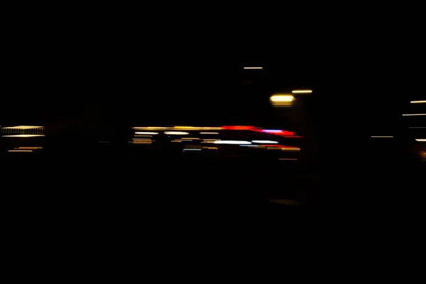 Slurred Stretched Street Lights Paris Night — Stock Photo, Image