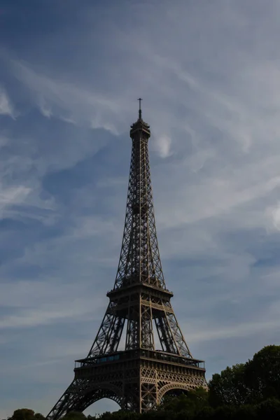 Eiffeltoren Smeedijzeren Lattice Toren Champ Mars Parijs Frankrijk — Stockfoto