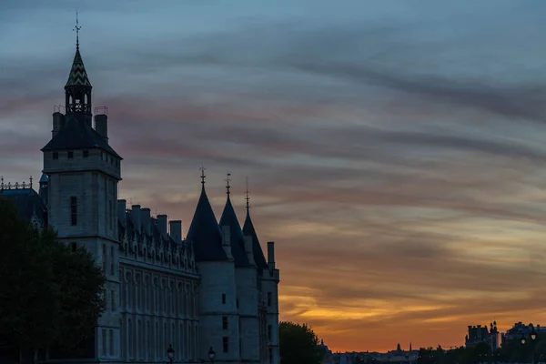 Paisajes Nocturnos Alrededor Del Pont Saint Michel Río Sena París — Foto de Stock