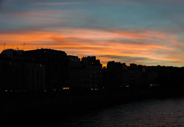 Paysages Nocturnes Autour Pont Saint Michel Seine Paris — Photo