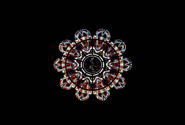 Bemerkenswerte Buntglasfenster Ikonischer Gewölbter Weißer Kirche Sacr Cur Paris — Stockfoto