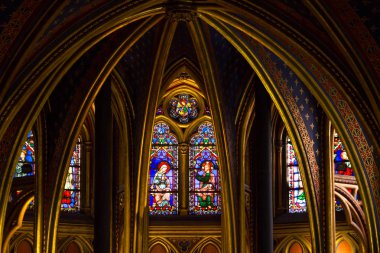 Önemli vitraylar süslü, 13. yüzyıl, Gotik Chapel Sainte-Chapelle, Paris İncille sahneler