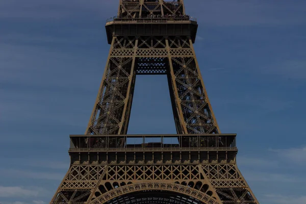 Eiffeltoren Smeedijzeren Lattice Toren Champ Mars Parijs Frankrijk — Stockfoto