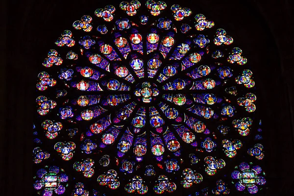 Pozoruhodné Vitrážová Okna Cathdrale Notre Dame Paris Století Katedrála — Stock fotografie