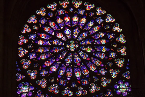 Pozoruhodné Vitrážová Okna Cathdrale Notre Dame Paris Století Katedrála — Stock fotografie
