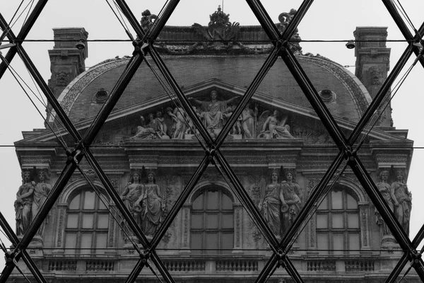 Forme Geometriche Modellate Parti Piramide Del Louvre Piramide Vetro Creata — Foto Stock