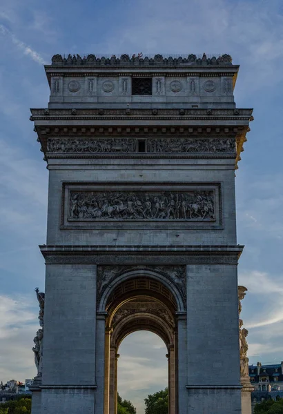 Arc Diomphe Párizs Franciaország — Stock Fotó