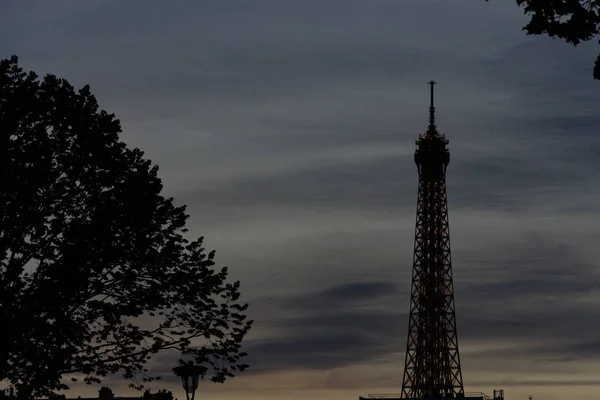 Eiffeltoren Smeedijzeren Lattice Toren Champ Mars Parijs Frankrijk — Stockfoto