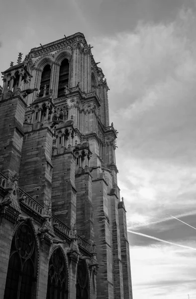 Cathdrale Notre Dame Paris 13Th Century Cathedral Flying Buttresses Gargoyles — Stock Photo, Image