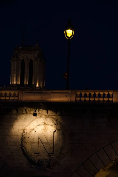 Nacht Stadtlandschaften Rund Pont Saint Michel Seiner Fluss Paris — Stockfoto