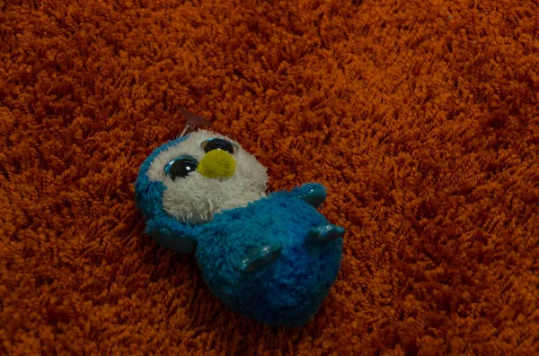 plush toy fallen on a hairy carpet