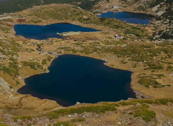 Vista Del Lago Bliznaka Twin Trilistnika Trefoil Ribnoto Fish Montaña — Foto de Stock