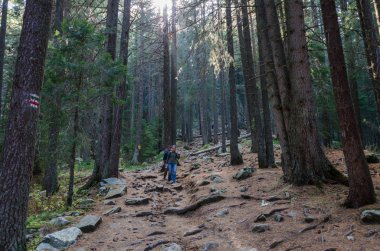 Yürüyüşçüler Rila dağ - Rila Yedi Göller, Bulgaristan