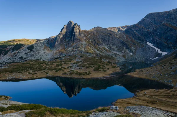 Jezero Bliznaka Twin Jeden Skupiny Ledovcových Jezer Pohoří Rila Severozápadní — Stock fotografie