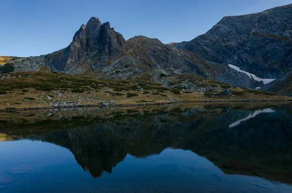 Lago Bliznaka Gêmeo Grupo Lagos Glaciares Noroeste Montanha Rila Espelho — Fotografia de Stock