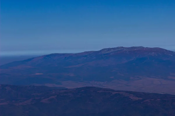 View of Vitosha and the smog over Sofia city - the most air polluted capital in Europe