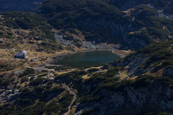 Cabaña Los Siete Lagos Rila Lago Fish Montaña Rila Otoño —  Fotos de Stock