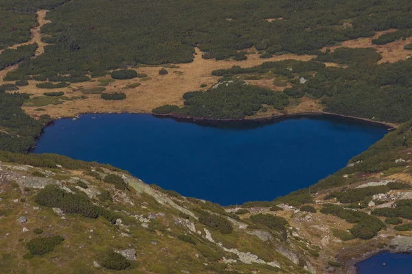 Lake Dolnoto ezero (The Lower lake) - one of a group of glacial lakes in the northwestern Rila Mountains in Bulgaria. Autumn 2018