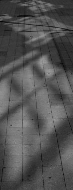 Siyah beyaz geometrik gölgeler ile kaldırım