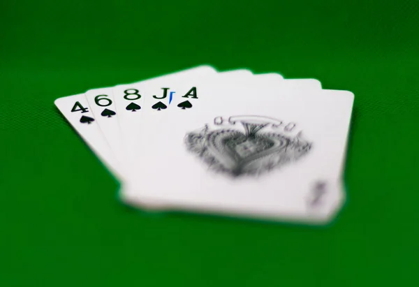 Poker Eli Flush Değeri Değil Üst Üste Aynı Türden Beş — Stok fotoğraf