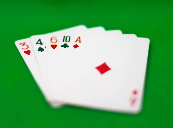 Poker Eli Yüksek Kart Yüksek Sıralaması Kartı — Stok fotoğraf