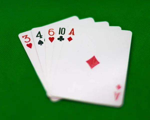 Poker Eli Yüksek Kart Yüksek Sıralaması Kartı — Stok fotoğraf