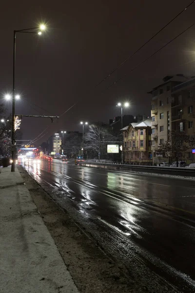 Sofie Bulharsko 2019 Zimní Noční Město Eagle Most Orlov Nejvíce — Stock fotografie