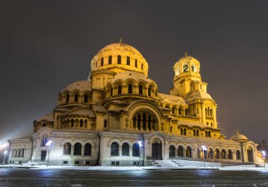 Sofia at night: The St. Alexander Nevsky Cathedral (Bulgarian: - 