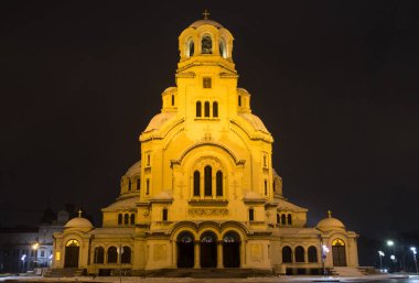 Sofia at night: The St. Alexander Nevsky Cathedral (Bulgarian: - 